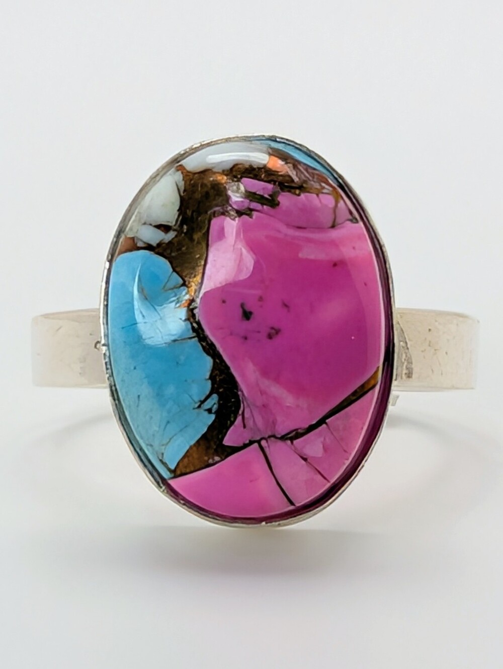 Cotton Candy Turquoise S925 Sterling Silver Size 10 1/4